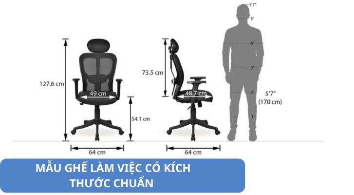 Kích thước ghế văn phòng tiêu chuẩn
